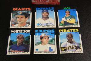 lot 28 image: 1986 Topps Traded Baseball Complete Set  Barry Bonds & Bo Jackson Rookie