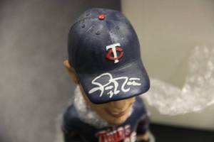 lot 60 image: 2005 Minnesota Twins Joe Nathan Bobblehead Autograph