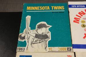 lot 79 image: Vintage Minnesota Twins Yearbook and Program Lot  5 Books