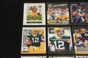 lot 87 image: Green Bay Packers Aaron Rodgers Football Card Lot  16 Different Cards See Details