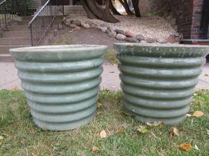 2 LARGE Mod Glazed Planters