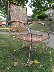 Vintage Metal Painted Porch Rocker
