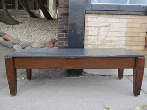 Large Antique Solid Oak Coffee Table