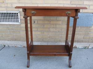 Nice Antique Wood Side Table wDrawer