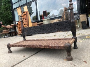 Early Antique Swat Valley Pakistan Carved Wood Bench
