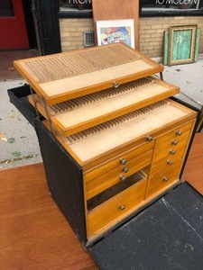 Vintage Portable Dentist Tool Cabinet Chest wMany Tools