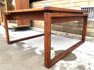 Vintage Mid Century Danish Modern Oak Floating Top Coffee Table by Jens Risom