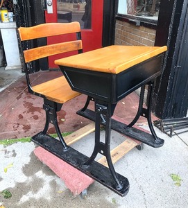 VintageAntique School Desk &amp Chair