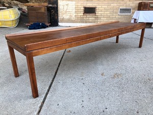 Long Mid Century Walnut Coffee Table wRaised Edges