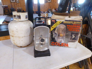lot 47 image: Coleman Propane Radiant Heater with Propane Tank