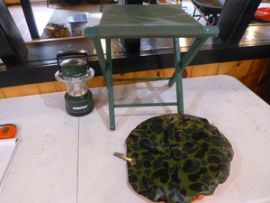 lot 75 image: Rayovac Battery Operated Lantern and Fishing Seat