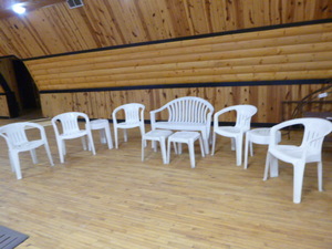 lot 104 image: White Plastic Outdoor Furniture