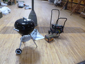 lot 109 image: Weber Grill, Log Transporter, Wood Chips