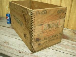 lot 60 image: Vintage Trojan Hight Explosives Wooden Crate