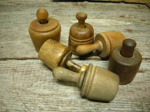lot 97 image: Vintage Wooden Butter Press Molds