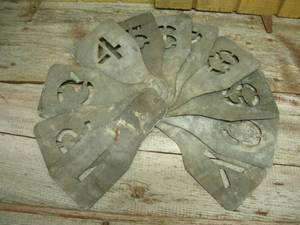 lot 115 image: Vintage Railroad Brass Numeric Stencils