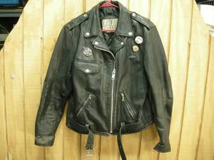 lot 158 image: Womens Black Leather Motorcycle Jacket
