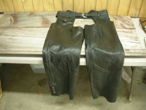 lot 157 image: Harley Davidson Black Leather Chaps