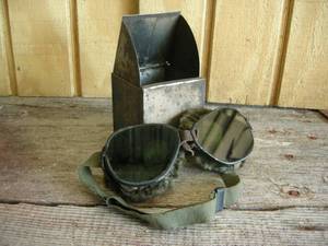 lot 174 image: WWII Bomber Goggles with Tin