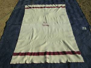 lot 178 image: Vintage Milltary Wool Blanket Marked M.D. U.S. Army - 1940