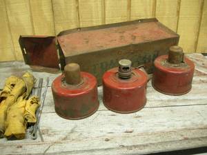 lot 201 image: Vintage Trukflar Smudge Pots and Box