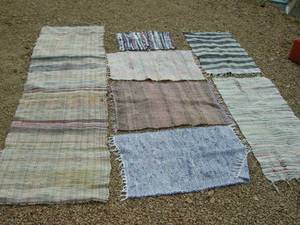 lot 203 image: Group Vintage Rag Rugs