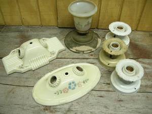 lot 202 image: Antique Porcelier Light Fixtures and Others