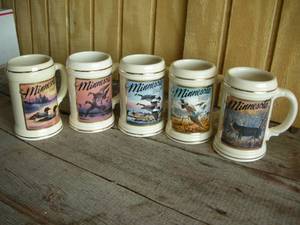 lot 214 image: Vintage Anheuser-Busch Minnesota Wildlife Series Steins