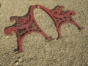 lot 219 image: Cast Iron Bench Support Ends