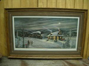 lot 228 image: Modern Framed Vintage Scene Bear Creek Junction Print
