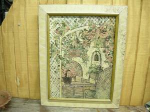 lot 230 image: Vintage Oil on Board-type Garden Scene
