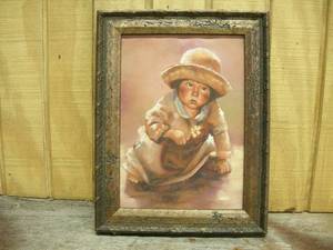lot 235 image: Child-Oil on Board Picture