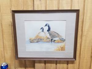 lot 233 image: Framed Goose Watercolor