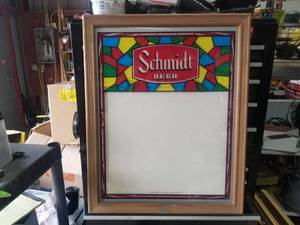 lot 145 image: Vintage Schmidt Beer Framed Message Sign
