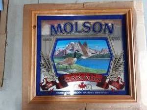 lot 3 image: Molson Beer Mirror 19x21