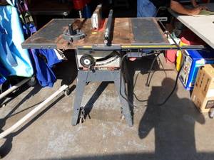 lot 21 image: Craftsman 10 Table Saw, Stand, Fence & Guard- 1Hp.