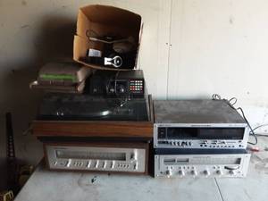 lot 63 image: Lot Of Assorted Audio Electronics AMFMReceiver, Cassette, TT & More