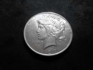 lot 47 image: 1927 D Peace Silver Dollar
