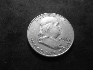 lot 73 image: 1950 D Franklin Half Dollar