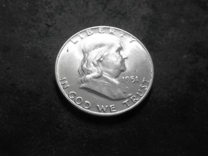 lot 75 image: 1951 D Franklin Half Dollar