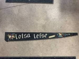 lot 5 image: Vintage Hand Painted Crosscut Saw 47 34 Long