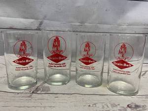 lot 31 image: Set of 4 Vintage Grain Belt Beer Glasses 4 Tall