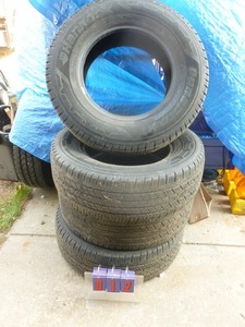 lot 12 image: Qty of 4 Hankook Dynapro HT lt2657017 tires. Used condition. Fair tread. As shown.