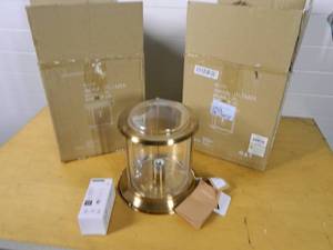 lot 29 image: 2 New JONATHAN Y 10.25 Savannah MetalGlass LED Flush Mount Lights