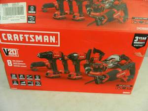 lot 7 image: New Craftsman V20 8 Tool Combo Kit Lithium Ion Cordless