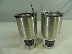 lot 86 image: 2 New 30 oz Stainless Steel Tumbers