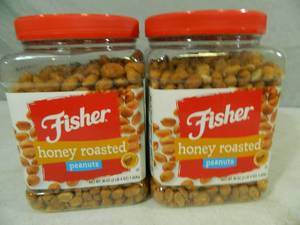 lot 88 image: 2- 36 oz Jars of Fisher Honey Roasted Peanuts