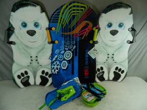 lot 121 image: New Snow Sleds and Snow Shoes