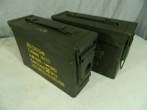 lot 178 image: 2 Military Surplus 30 Cal Ammo Cans