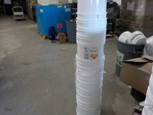 lot 281 image: Stack of 10-5 Gallon Pails with Cov...